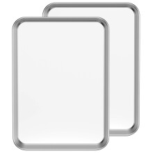 Estmoon Baking Tray Set of 2, Stainless Steel Oven Sheet Set 31.5 x 24.5x 2.5 cm, Non Stick Cookie Sheet for Baking and Roasting, Non Toxic and Dishw