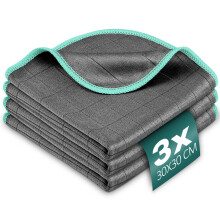 Airlab 3X Thickened Magic Cleaning Cloth 400 GSM, Glass Cleaning Cloth Streak Free, Lint Free Carbon Microfiber Polishing Cloth Dusters for Windows M