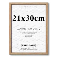 Fabian Clarke London 21x30cm Modern Oak Wooden Picture Photo Frame A4 Photo Frame Ideal for Prints and Posters Hang Portrait or Landscape