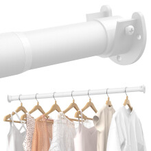 Wardrobe Rail, 43 to 135 CM Stepless Adjustable Metal Rails To Hanging Clothes, 3.3 CM Heavy Duty Wardrobe Rails and Fittings for Closet Wardrobes La