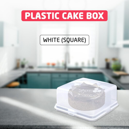 ACCURATE Plastic Cake Box, White (SQUARE) 1