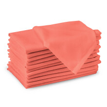 Encasa XO Coral Cloth Napkins Set of 12, 43x43 cm | Solid Color Cotton Dinner Napkins | Washable & Reusable Napkins For Dining Table Fall Decoration,