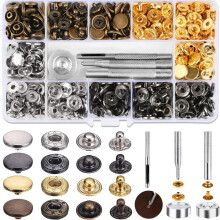 120pcs Snap Fasteners Copper Bronze Snap Fasteners for Purse Leather Wallet Craft Jacket (12.5mm)