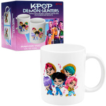 KPop Demon Hunters Official Saja Boys Mug, 11oz/315ml Ceramic Cup for Girls, Teens & Adults, Tea & Coffee Mugs, Kpop Gifts for Her (White Saja Boys)