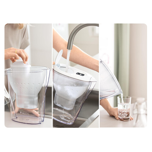 BRITA BRITA Marella Water Filter Jug White (2.4L) Starter Pack incl. 3x 2