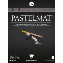 Clairefontaine - Ref 96003C - Pastelmat Pastel Card Pad No.6 (12 Sheets) - 360gsm Card - 18 x 24cm - Anthracite - Specially Formulated For Use With P