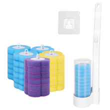 32Pcs Toilet Brush Replacement Head with Handle, Disposable Toilet