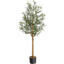 Aptliton 5FT Artificial Olive Tree, 150cm Large Tall Fake Plants, Artificial Olive Plants with Lifelike Leaves, Wood Trunk, Fruits, Suitable for Indo
