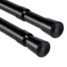 Youyijia Curtain Poles, 2PCS 110-200cm Extendable Shower Curtain Pole, Net Curtain Rod, Extendable No Drill Adjustable Tension Rod Telescopic Voile T