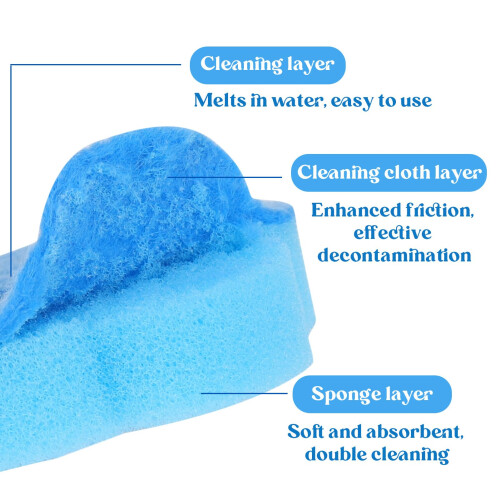 32Pcs Toilet Brush Replacement Head with Handle, Disposable Toilet 1