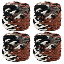 Knitting Wool Yarn 4 x 100g Multi-Colored Soft Chunky Yarn for Crochet Projects Making Plush Balls Handmade Bags Sweaters Shoes Hats Sweaters Blanket