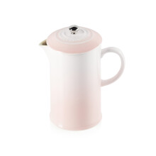 Le Creuset Stoneware Cafetière French Press with Stainless Steel Plunger, 1 Litre, Serves 3-4 Cups, Shell Pink, 60706087770003