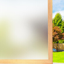 FILMGOO Frosted Window Privacy Film Non-Adhesive Static Cling Bathroom Decorative Sticker Heat Control UV Blocking Opaque Glass Window Covering Film