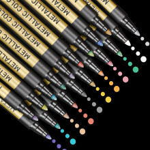 APOGO Metallic Pens for Black Card Paper, 20 Gold Silver Metallic Marker Pens Art & Craft Supplies Pens for Wedding Card Photo Album Scrapbook Access