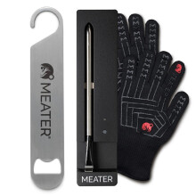 MEATER SE Bundle: Smart Wireless Meat Thermometer for Everyday Cooking with Heat-Resistant Mitts & Bar Blade Opener | Bluetooth Range for Oven, Hob,