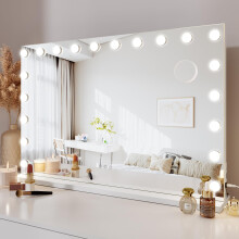 Dripex Hollywood Vanity Mirror with Lights, 9060cm Large Makeup Mirror with 20 Dimmable LED Bulbs, 3 Lighting Modes, Type-C and USB Output Port, Tab