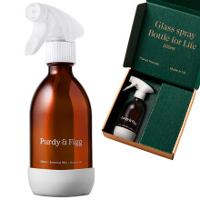 Purdy & Figg | Bathroom Bliss Bottle for Life | 300ml Refillable Spray Bottle | Adjustable Trigger | Sustainable & Reusable | Glass Bottle for Cleani