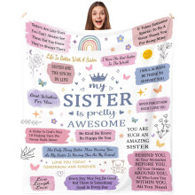 Blanket Gifts for Sister 150x130cm | Flanell Friendship Blanket Get Well Soon/Inspirational/Cheer Up Gifts for Her/Bestie/Coworker/Friend on Daily Bi
