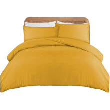 APEX FURNISHINGS King Size Duvet Cover Sets - 100% Brushed Microfiber Bedding Quilt Cover with Pillowcase - Ochre