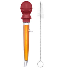 U-Taste 1.5oz Angled Turkey Baster: 109 Heat Resistant Food Grade Tritan Silicone Meat Pipette with Large Octopus Bulb and Cleaning Brush for Cookin