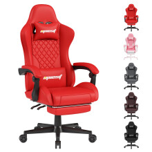 Opiesit Gaming Chair for Adults,Ergonomic Office Computer Chairs with Pocket Spring Cushion, PU Breathable Materials Video Game Chair, Linkage Armres