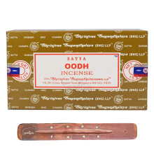 Satya Nag Champa Oodh Incense Sticks | x12 pack | with SAMASIA incense sticks holder | Used for Ooomatherapy, Spa, Yoga, Weddings, Meditation, Healin