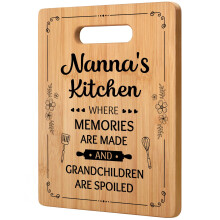 Nanna Christmas Gifts, Nanna Gifts from Grandchildren, Nanna Birthday Gifts - Unique Handmade Bamboo Cutting Board, Nanna Mothers Day Gifts, Kitchen
