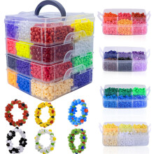 5000Pcs Pony Beads, 1.5KG/3.31lb, Boxed Beads for Bracelets Making, Multi Colored Hair Bead for Braids, 24 Colors Kandi Friendship Bracelet Bead Kit
