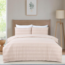 Dreamology King Size Duvet Cover Sets, Textured Fabric Waffle Stripe, Button Closure, Duvet Cover Set, Duvet Cover King With 2 Pillowcase (230 X 220)