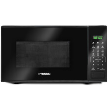 Hyundai 800W 20L Black Digital Microwave, Stainless Steel Interior, 11 Power Levels, Automatic Defrost, 6 Auto Cook Modes, Clock and Timer, Digital C