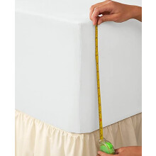 Extra Deep Fitted Sheet 40CM Deep Fully Elasticated 100% Egyptian Cotton 200 Thread Count (White, Double)