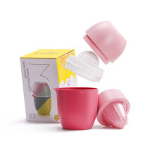 Lechin Lemon Squeezer with Unique Lemon Shape Design Citrus Juicer Manual Two Ways of Use for Different Fruits (Pink)