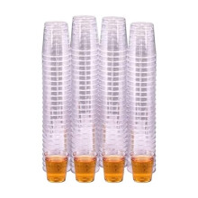 PinkWebShop Pack of 200 Plastic Shot Glasses and Dessert Cups | 30ml Shot Glass | Strong Durable Plastic Glasses for Parties, Events, and Sample Tast