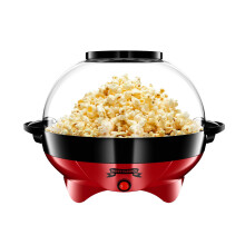 Gadgy Popcorn Machine | Fast Hot Air Popcorn Maker l Healthy, Oil Free/Fat Free l with Measuring Cup and Removable Top Cover l Retro Red Overlay