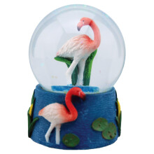 Water Globe - Flamingoes from Deluxebase. Decorative Snow Globe Ornament with Flamingo Figurines, Glass Glitter Dome with Resin Base, Novelty Home De
