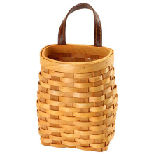Wicker Hanging Basket 5x4x6 Inch Rustic Wooden Woven Basket with Handle for Kitchen and Bathroom Storage