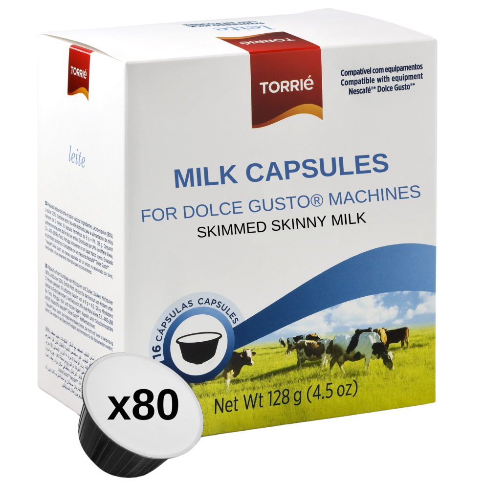 Torrié (80 Pods) Skinny Milk Creamer - Dolce Gusto Compatible By Torrie Capsules