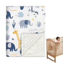 Baby Boy Blanket Cozy Soft Cotton Nursery Blanket Standard Size For Swaddling, Stroller Blanket And Bassinet Blue