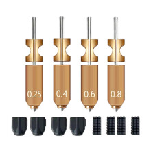 ONB7-4-teiliges Set für AD5X Schnellwechsel-Hotenddüse 0,25/0,4/0,6/0,8 mm mit 4 Silikonsocken und 4 Bürsten