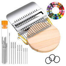 ONB7-KnitPatch PatchMaker Kit – 100 Farben Stickgarn zum Flicken und Weben, komplettes Nähset