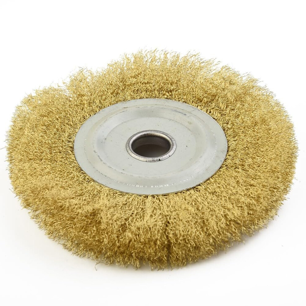 Copper Wire Wheel Brush 5 Inch, 125Mm Od, 16Mm Id For Bench Grinder, Edge Blending, Deburring, Rust And Scale Removal 9187378952641
