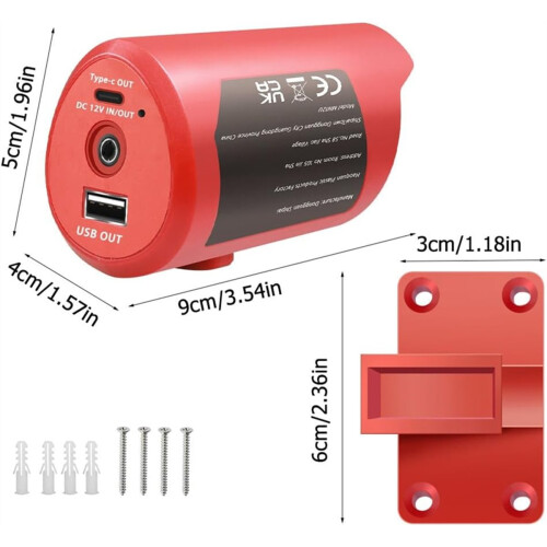 ONB7- Battery Adapter with Type-C Port and DC 12V Outlet,Power Source Replacement for 1