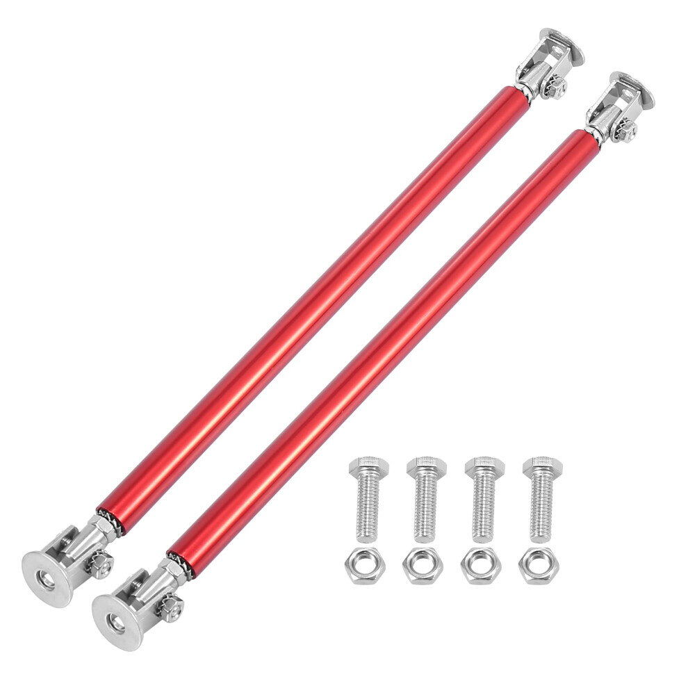 2Pcs 200Mm Adjustable Car Bumper Splitter Support Bars Universal Front Lip Strut Rods Red 9382693451033