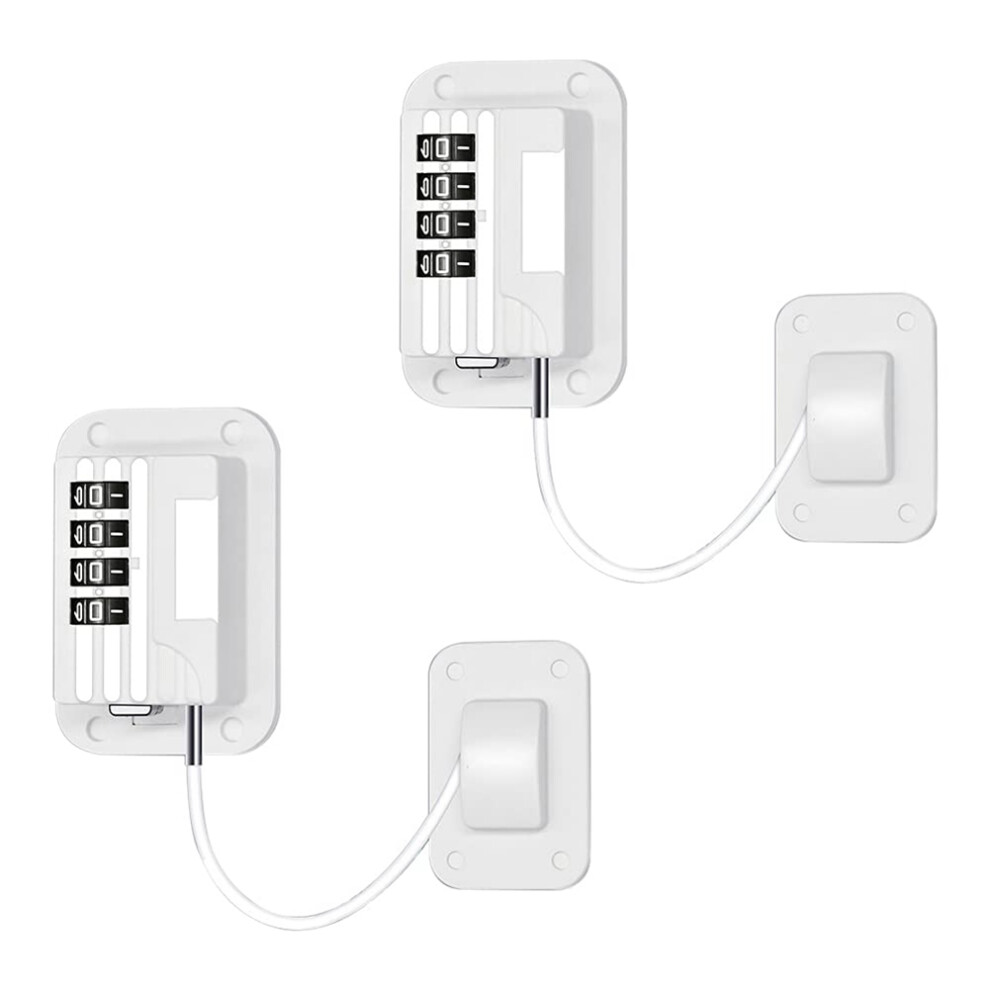 Fridge Lock with Code, Pack Of 2 Fridge Locks, No Drilling, Fridge Locks for Refrigerators, Wine Cooler, Window Drawer