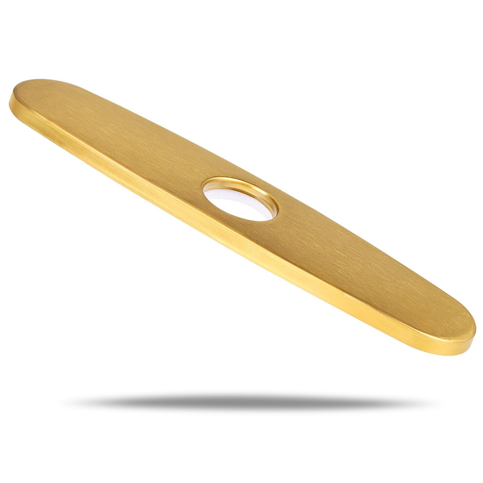 10 Inch Brushed Gold Deck Plate For Kitchen Or Bathroom Faucet Covers Unused Sink Holes 9094768954959