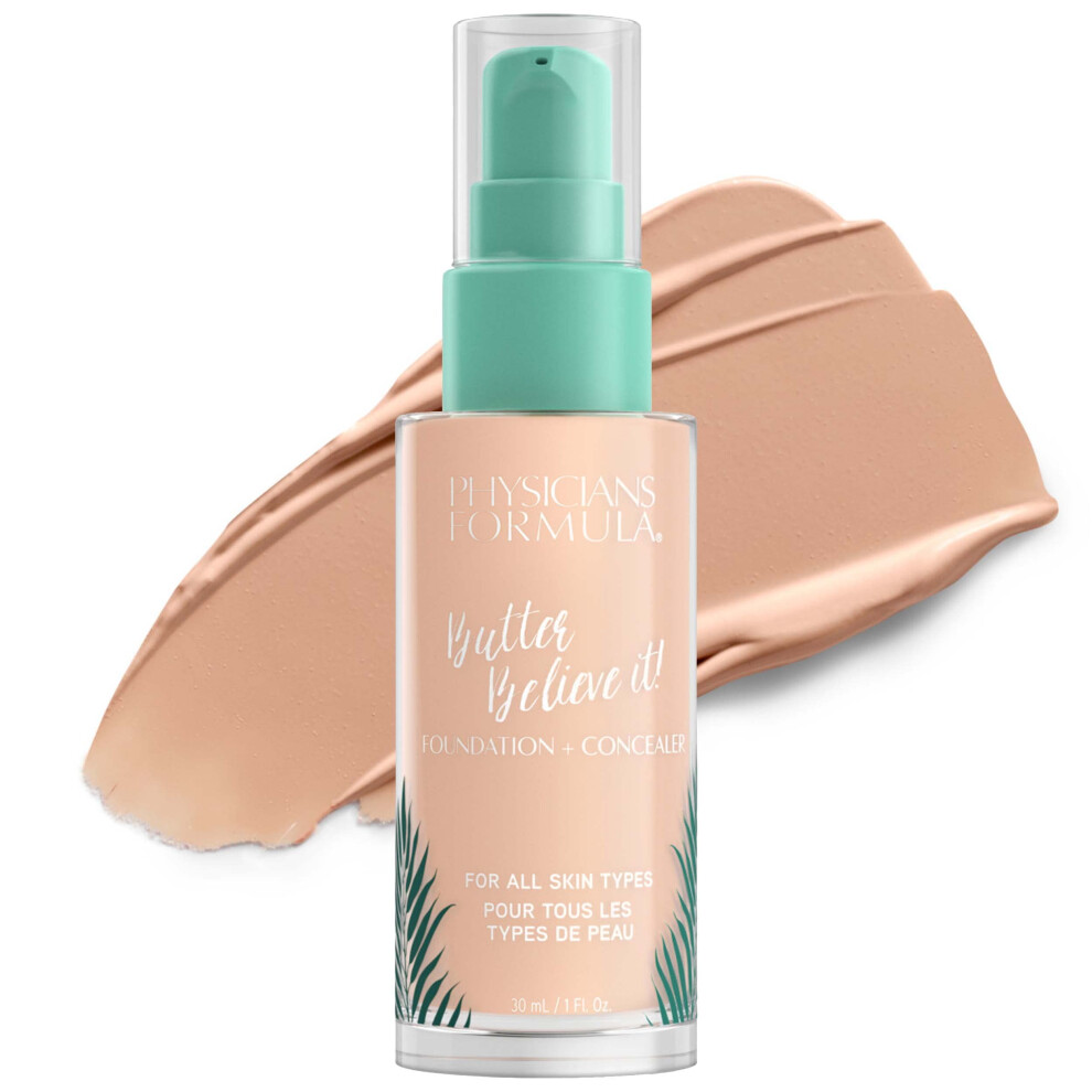 Physicians Formula Physician's Formula, Inc., Murumuru Butter Believe It! Foundation + Concealer, Creamy Foundation And Concealer For A Radiant Glow, With Murumuru,