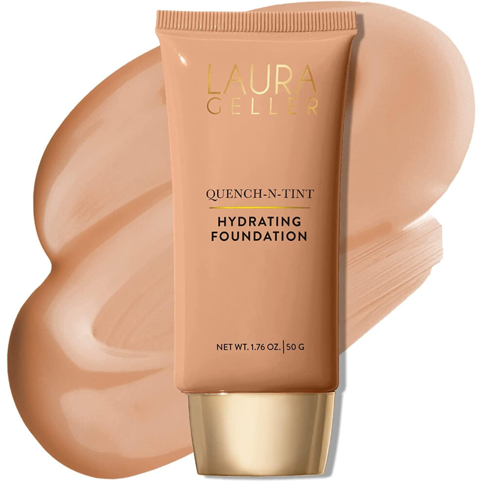 Laura Geller Beauty Laura Geller New York Quench-N-Tint Hydrating Foundation - Medium - Sheer To Buildable Coverage - Natural Glow Finish - Weight Formula With Light
