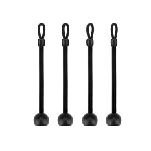 Shade Tie Down Bungee Ball Fasteners 6in Black 4pcs Windproof Secure Hold for Outdoor Shades