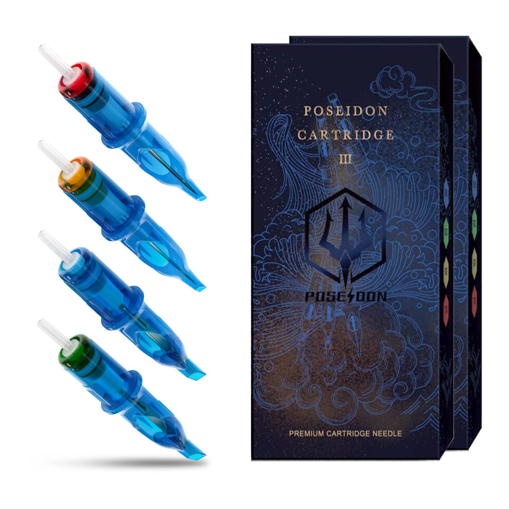 Uptatsupply Poseidon V3 Cartridge Needles 30Pcs With Membrane Safety - Disposable For Tattoo Artists Round Shader (1209Rs)