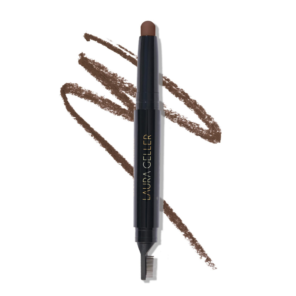 Laura Geller Beauty Laura Geller New York Define-N-Tame Brow Lifting Stick - Laminated Full Brows - Brow Wax - Dark Brown